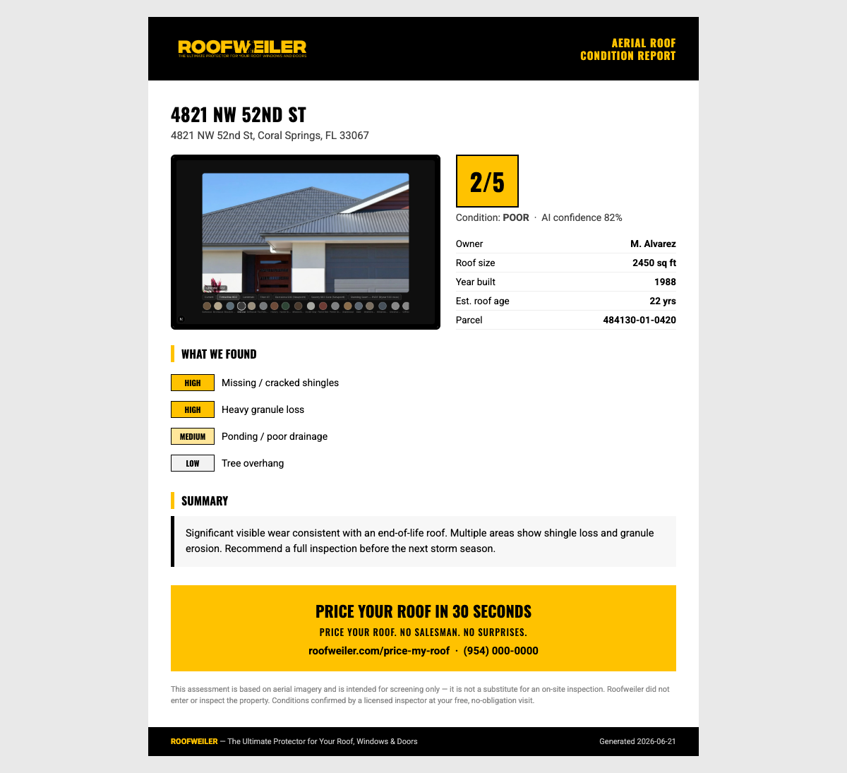 Roof Prospector — product screenshot